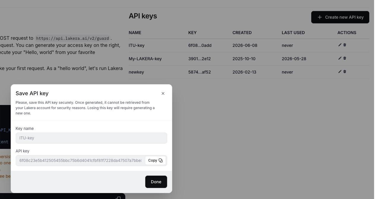 Create API Key