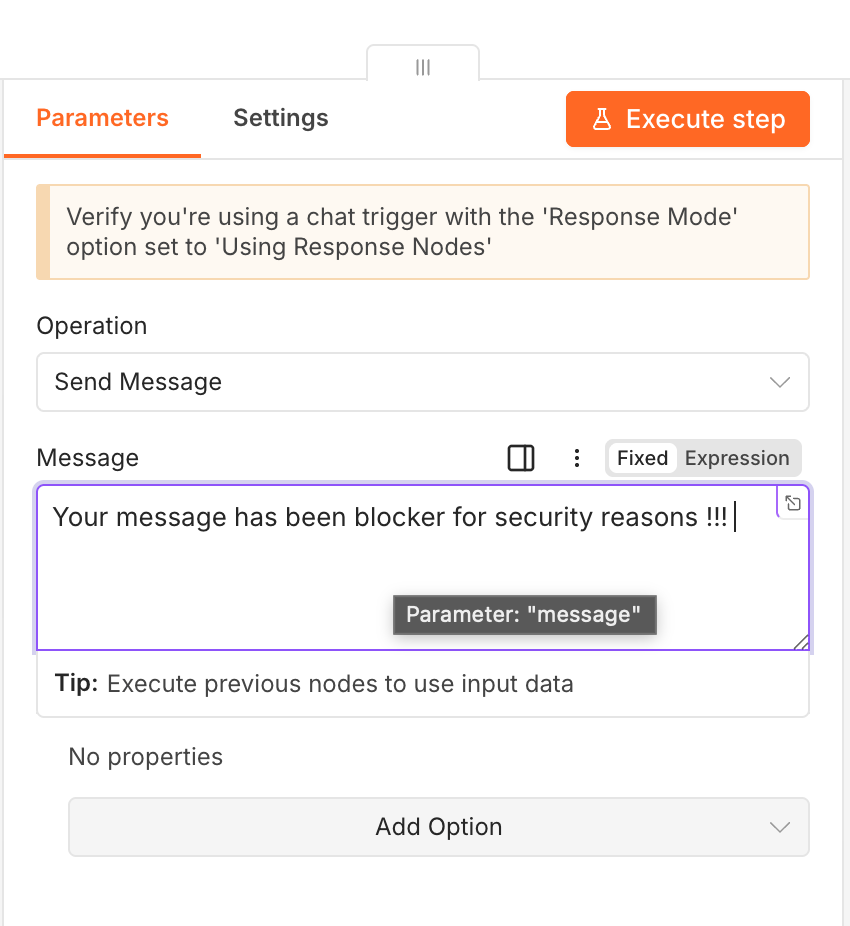 Blocking Message
